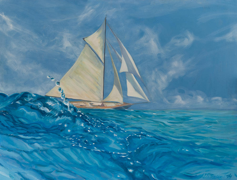 Boat Painting - Wind On The Water by Marco Busoni