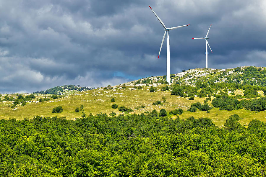 Wind power plant turbines on Velebit mountain Photograph by Brch Photography