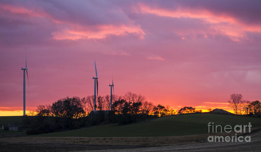 Sunset Photograph - Wind power by Steven Ralser