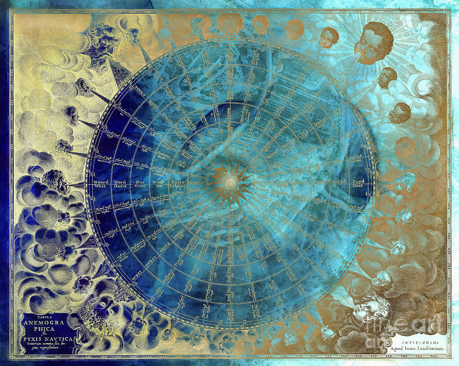 Wind Rose Map Of The Winds Digital Art