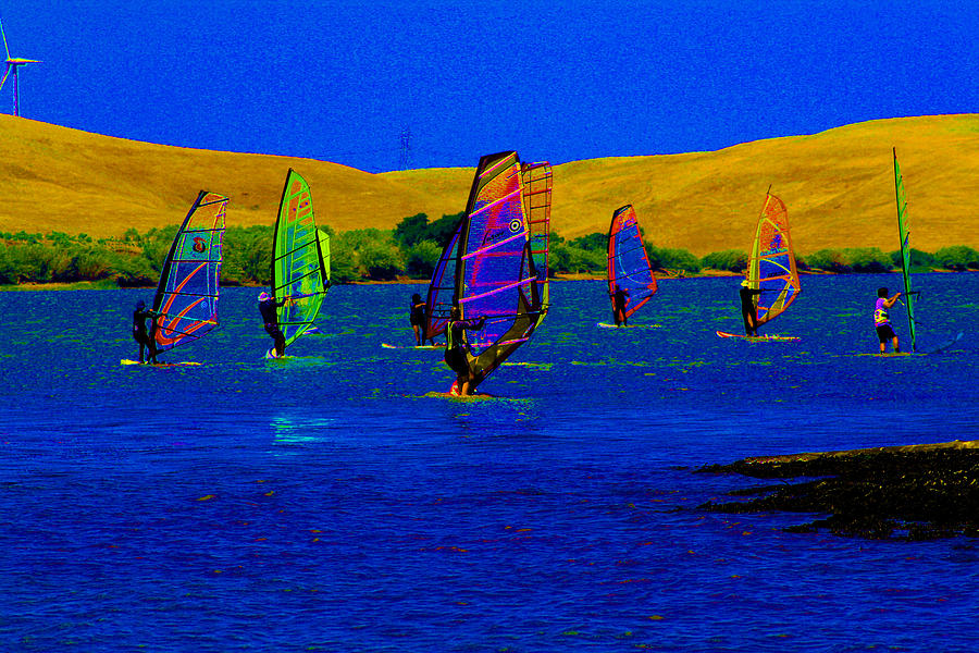 Wind Surf Lessons Digital Art by Joseph Coulombe