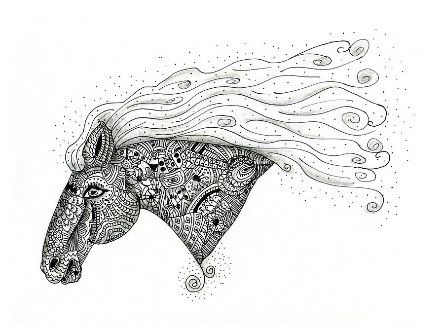 Wind Through Mane Drawing by Shannon Story - Fine Art America