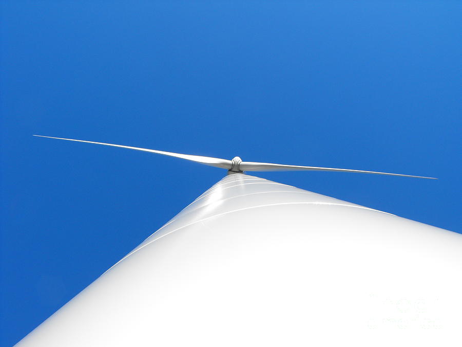 Wind Turbine Blue Sky Photograph by Erick Schmidt