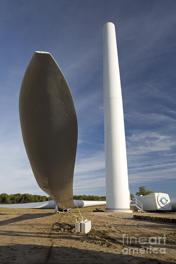 Wind Turbine Under Construction Photograph by Jim West