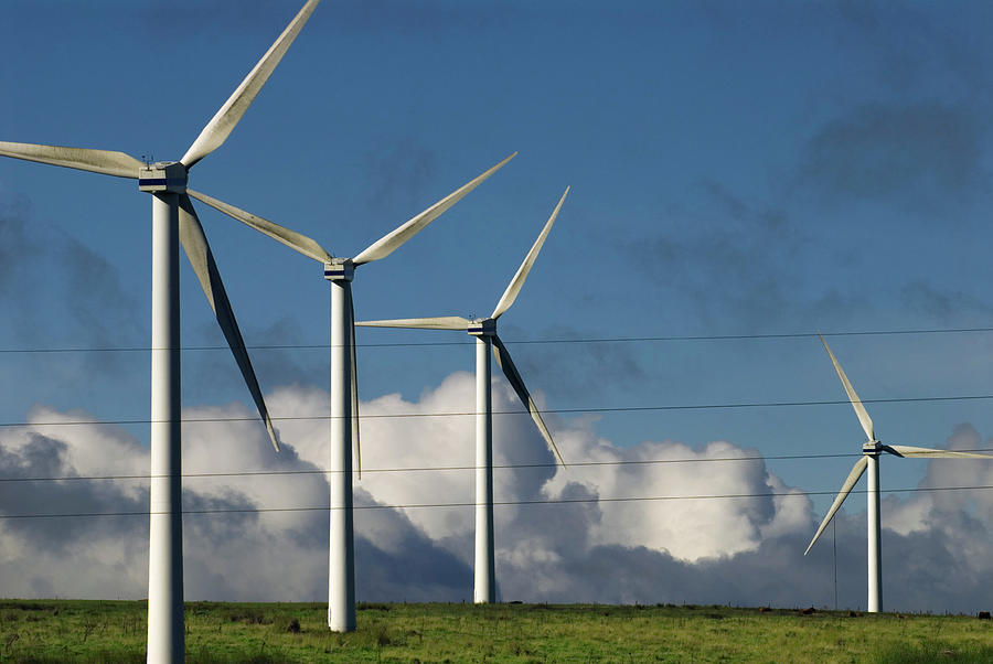 Wind Turbines And Electricity Cables Photograph by Simon Fraser/science ...