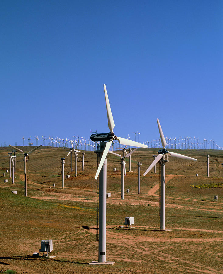 Wind Turbines At Altamont Pass Wind Farm Photograph By Alex Bartel Science Photo Library Fine