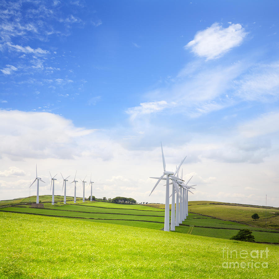 Landscape Photograph - Wind Turbines at Royd Moor Penistone Yorkshire England by Colin and Linda McKie