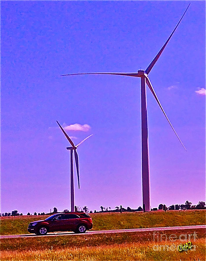 Wind Farms Pyrography - Wind Turbines by CHAZ Daugherty