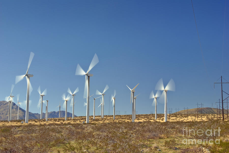 Wind Turbines Green Energy Field Photograph by David Zanzinger