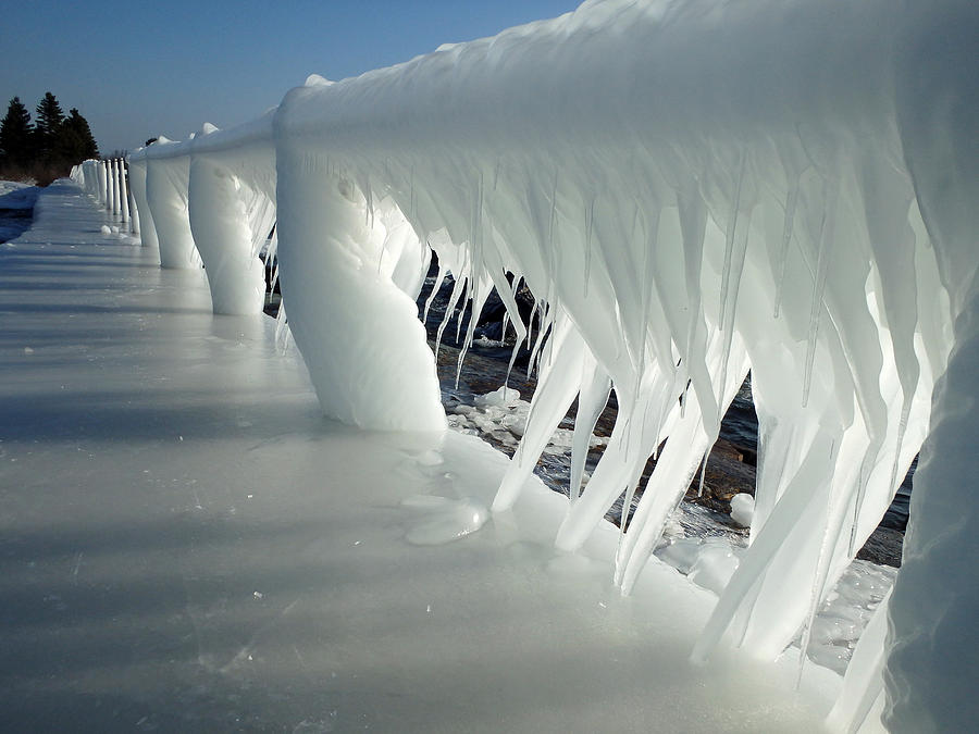 Windblown Icicles Photograph by James Peterson