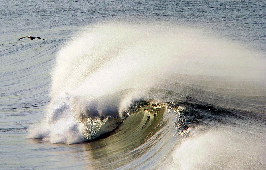 Windblown Wave Photograph by Jeff Lowe