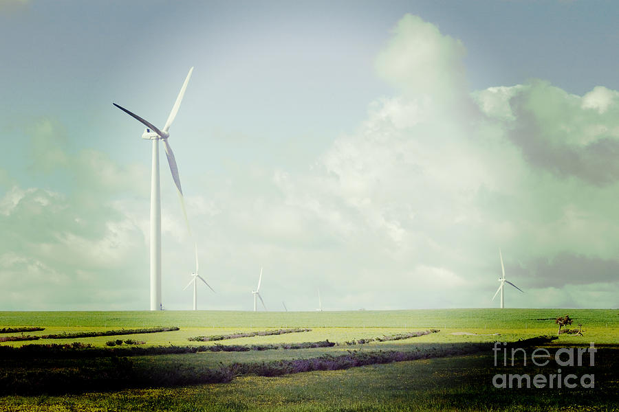 Windfarm with Instagram Effect Photograph by Colin and Linda McKie