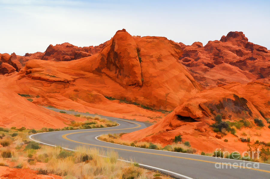 Winding road in Valley Of Fire Photograph by Les Palenik