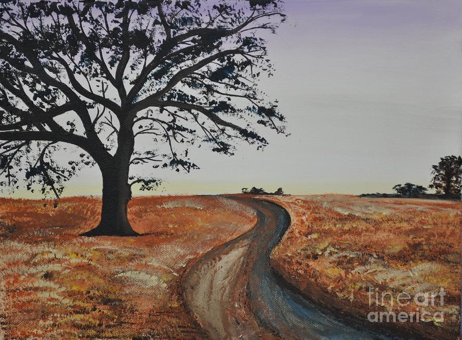 Fall Painting - Winding Road by Sally Tiska Rice