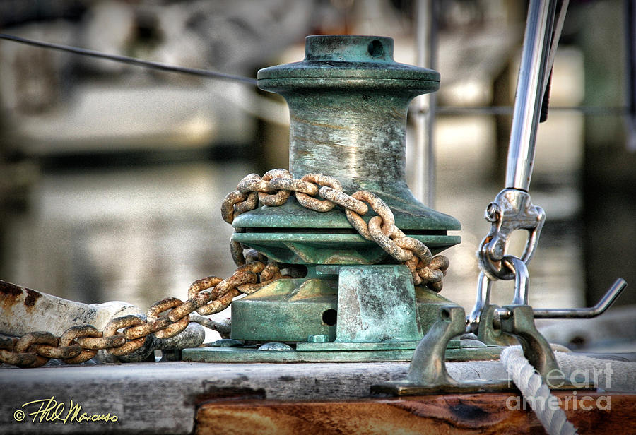 Windlass and Chain Photograph by Phil Mancuso