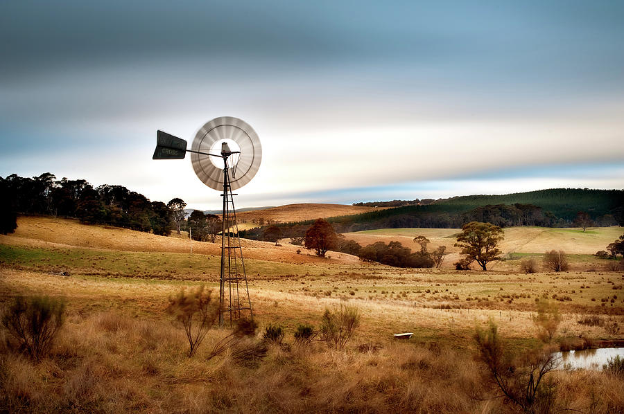 Windmill And Rolling Hills, Charming Photograph by Olga Baldock Photography