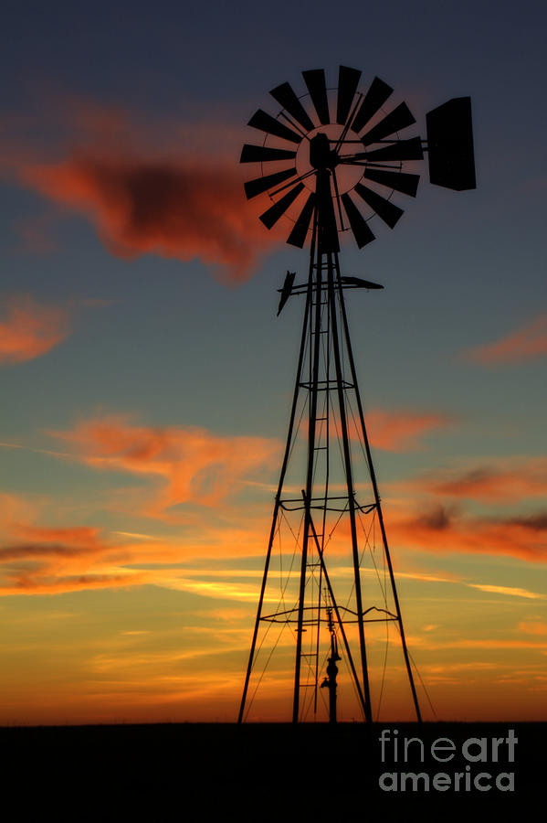 Windmill at Sunset 1 Photograph by Jim McCain
