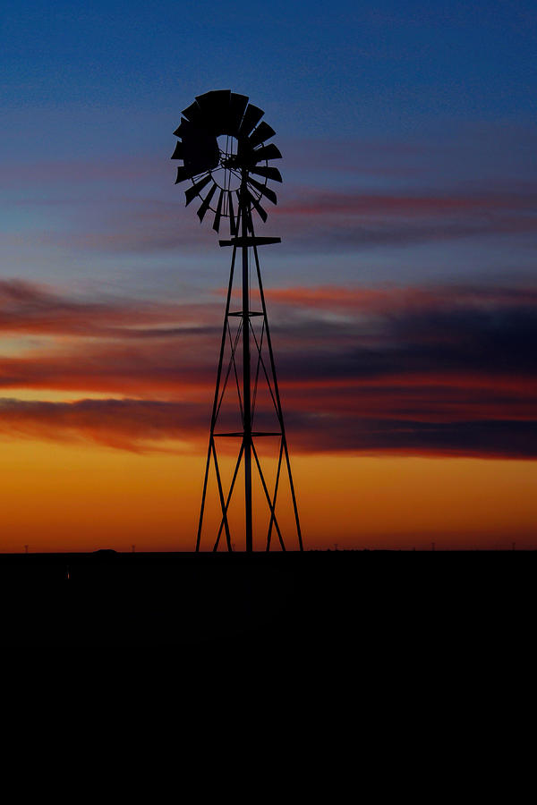 Windmill at Sunset Photograph by Alan Hutchins