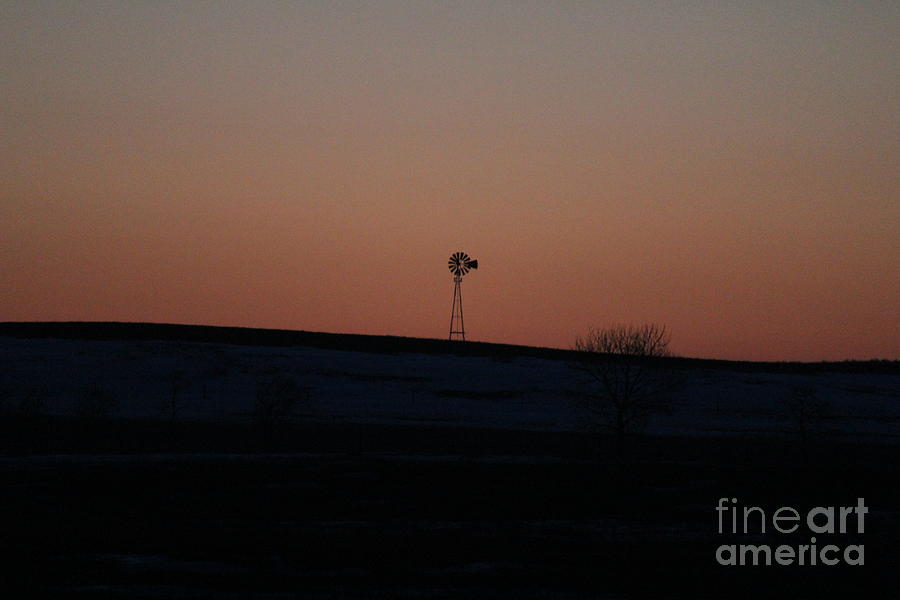 Windmill at Sunset Photograph by Ann E Robson