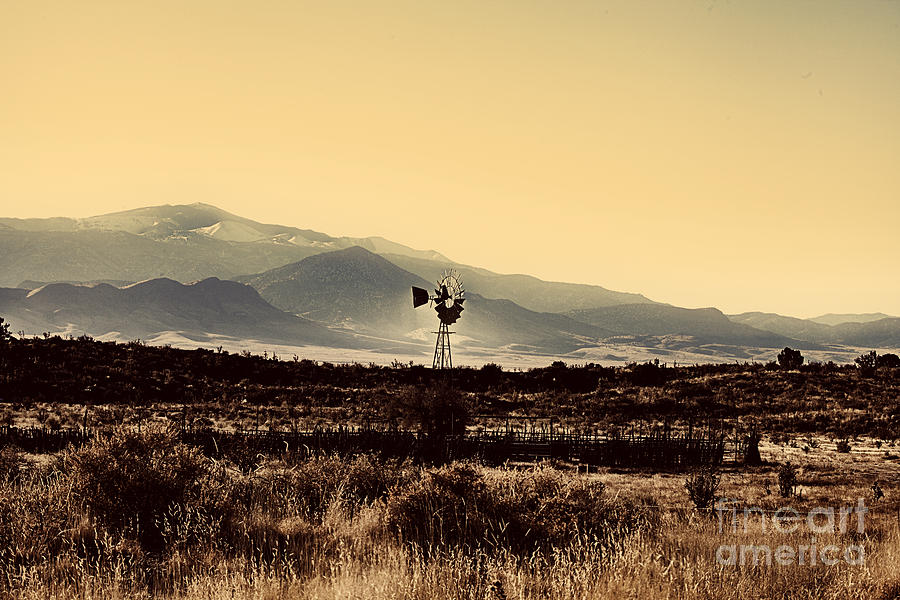 Windmill at Valley of Fires-New Mexico Photograph by Douglas Barnard