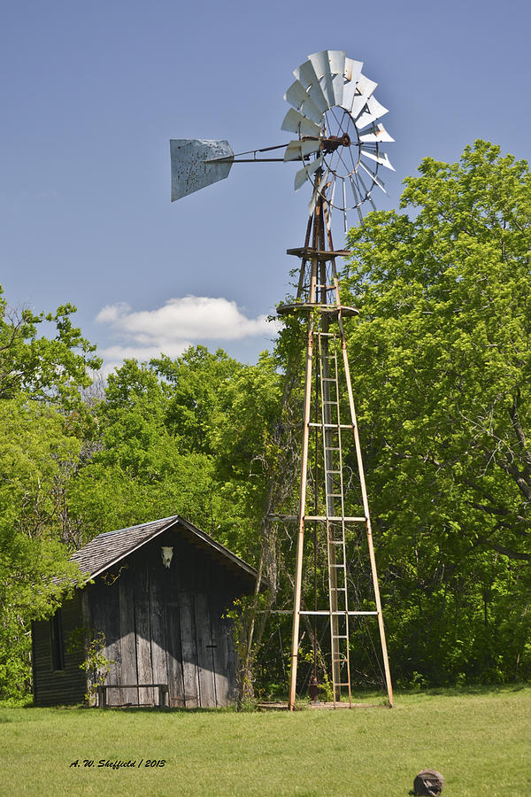 Windmill - Cedar Hill State Park Photograph by Allen Sheffield - Fine ...