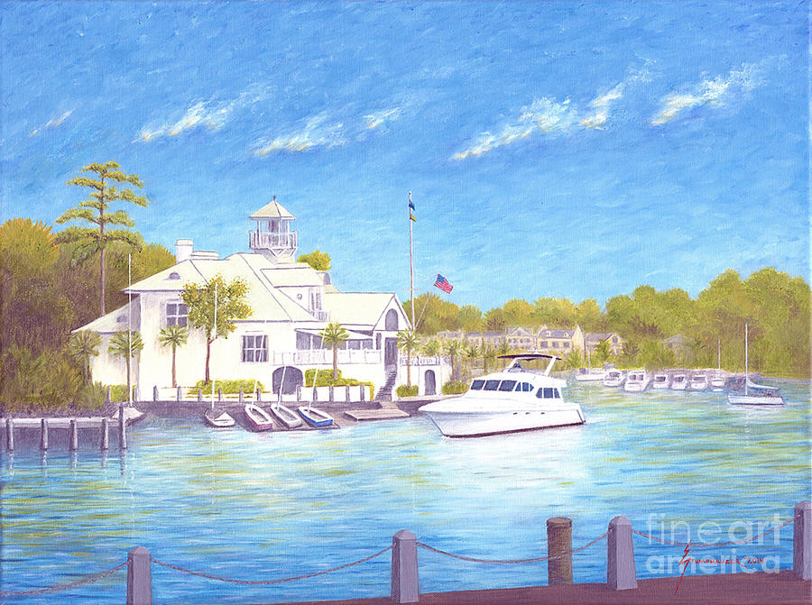 Yacht at Hilton Head Island Painting by Jerome Stumphauzer
