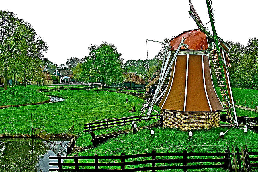 The Netherlands Photograph - Windmill in a Park in Enkhuizen-Netherlands by Ruth Hager