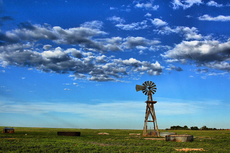 Windmill in Blue Photograph by Steven Reed