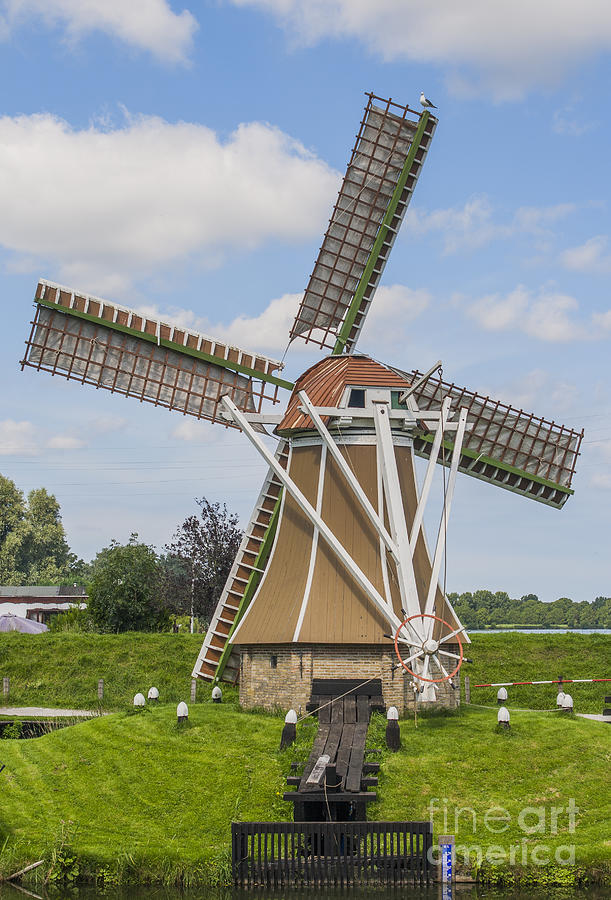 Windmill in Dutch landscape Photograph by Patricia Hofmeester