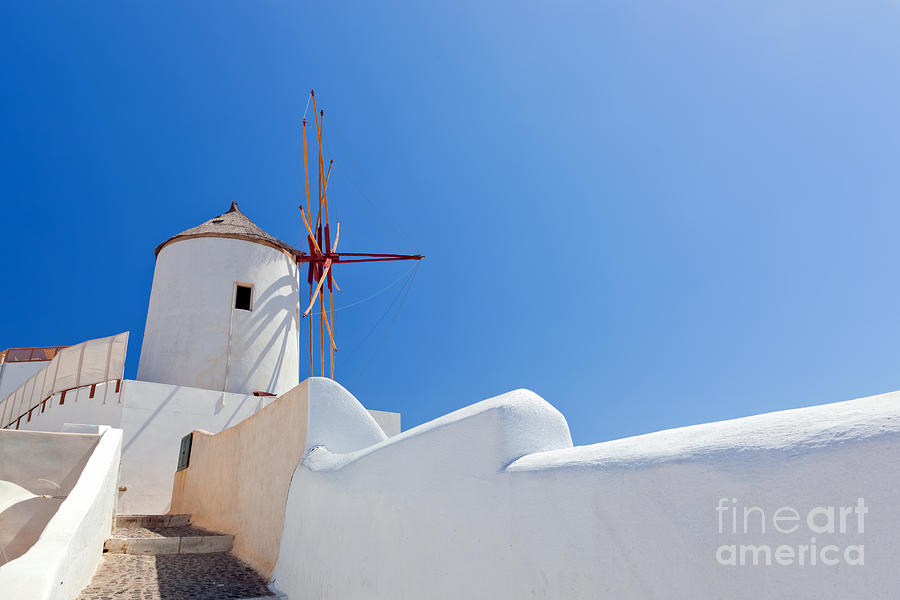 Windmill in Oia on Santorini Greece Photograph by Michal Bednarek