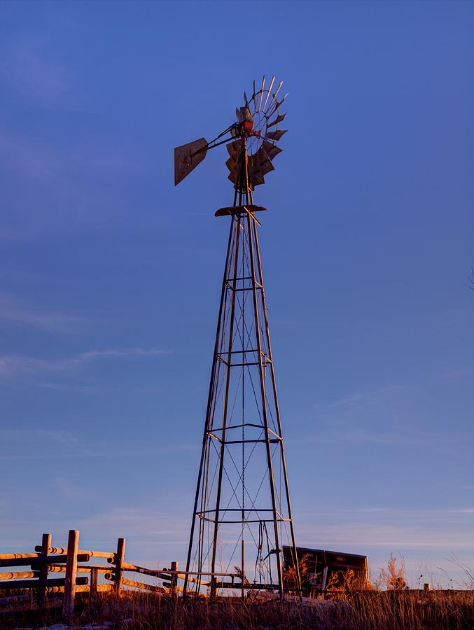 Windmill in the Fading Light Photograph by HW Kateley