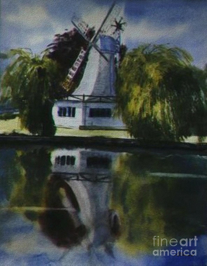 Windmill In The Willows Painting by Martin Howard