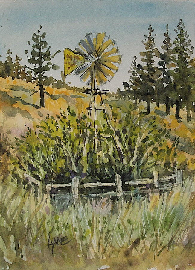 Windmill Painting by Lynne Haines