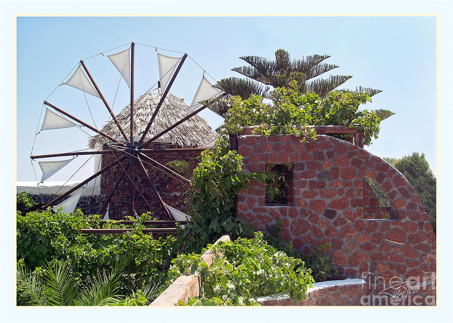Greek Photograph - Windmill by Art by Magdalene