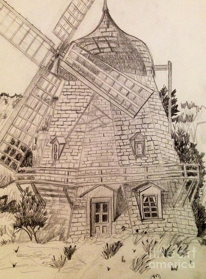Windmill Drawing - Windmill by Manon Zemanek