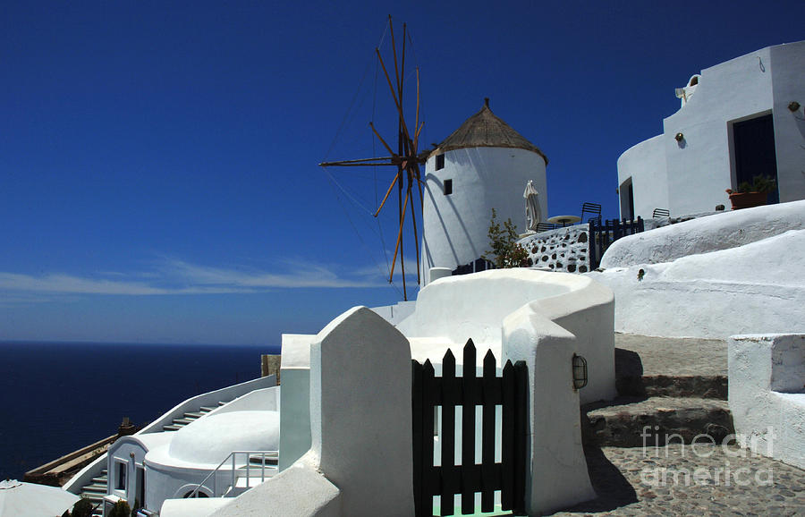 Greek Photograph - Windmill Mykonos 2 by Bob Christopher