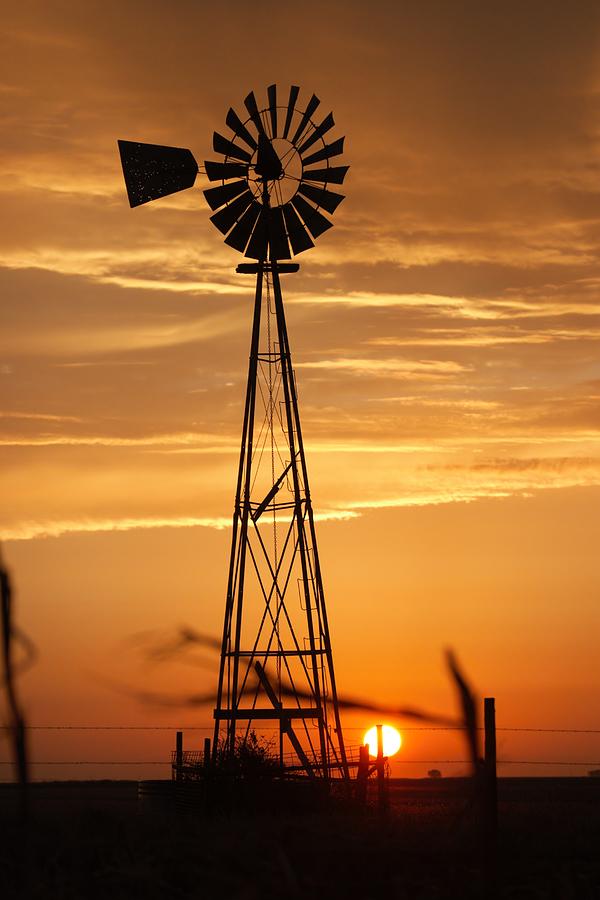 Windmill On The Prairie Photograph by Shirley Heier
