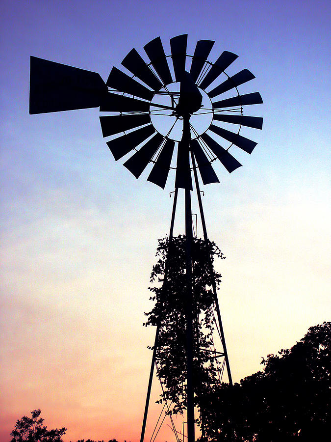 Windmill Silhouette Photograph by Marilyn Hunt