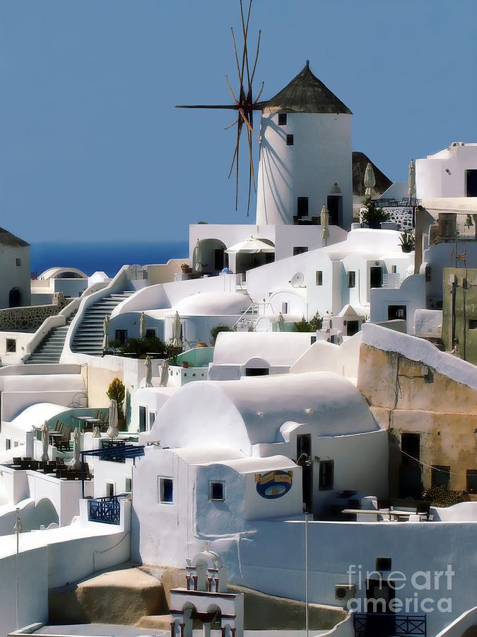 Oia Photograph - Windmill by Sophie Vigneault Oia Photograph - Windmill by Sophie Vigneault