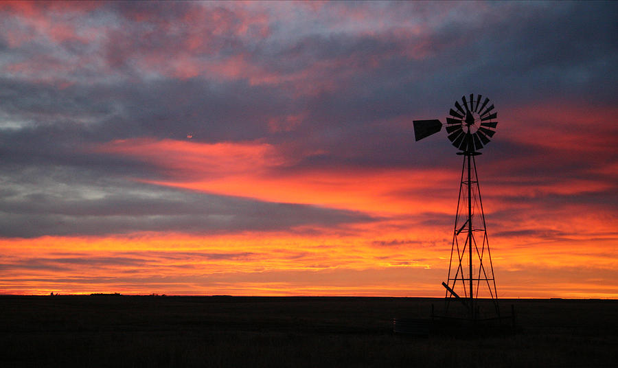 Windmill Sunrise Photograph by Shirley Heier