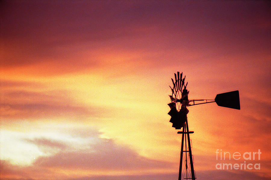 Windmill Sunset Photograph by David Doucot