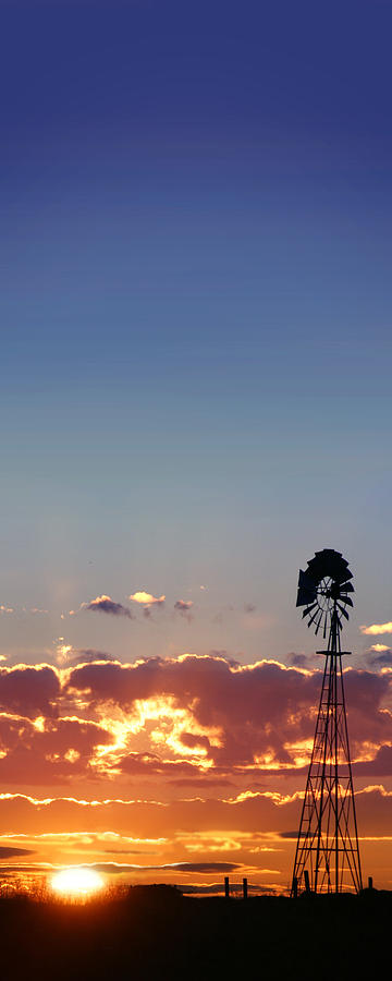 Windmill Sunset Photograph by Rod Seel