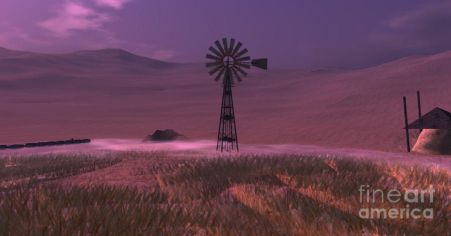 Windmill Digital Art by Susanne Baumann