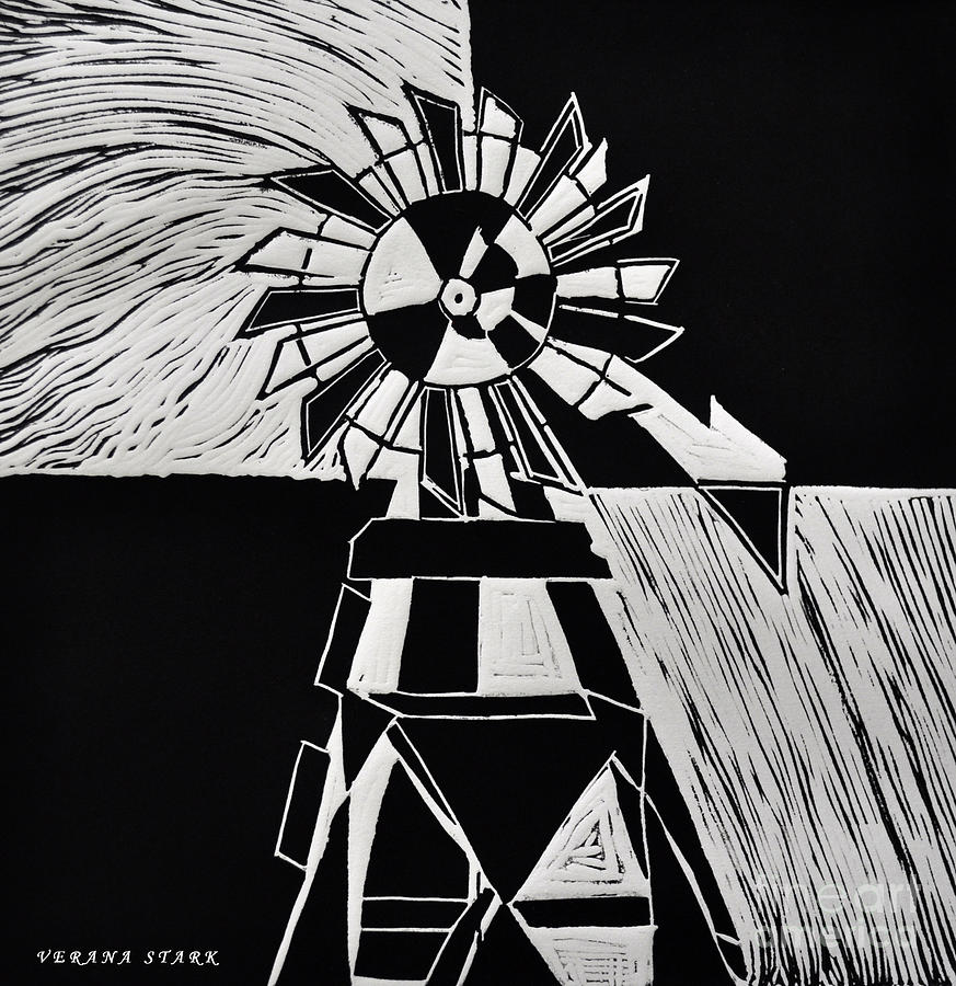 Windmill Mixed Media by Verana Stark
