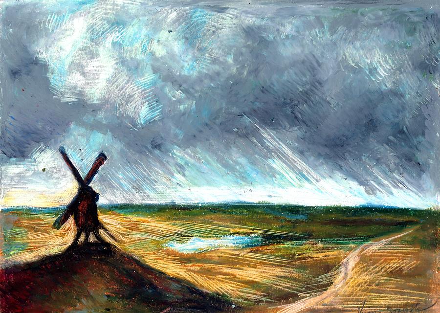 Windmill Pastel by Victoria France Stavish - Fine Art America