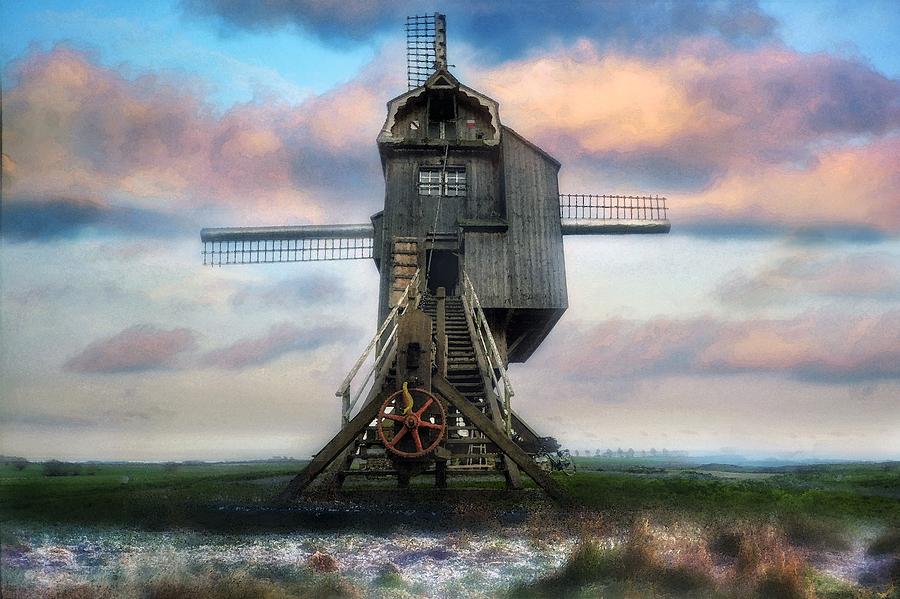Windmill Watercolour Photograph by Jason Green