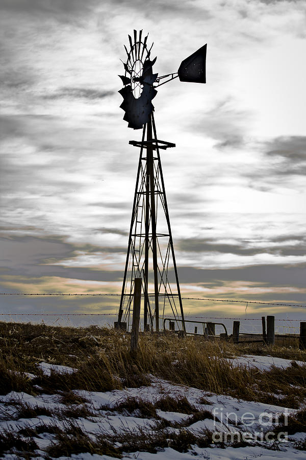 Windmill with a scenic sky Photograph by Steve Triplett