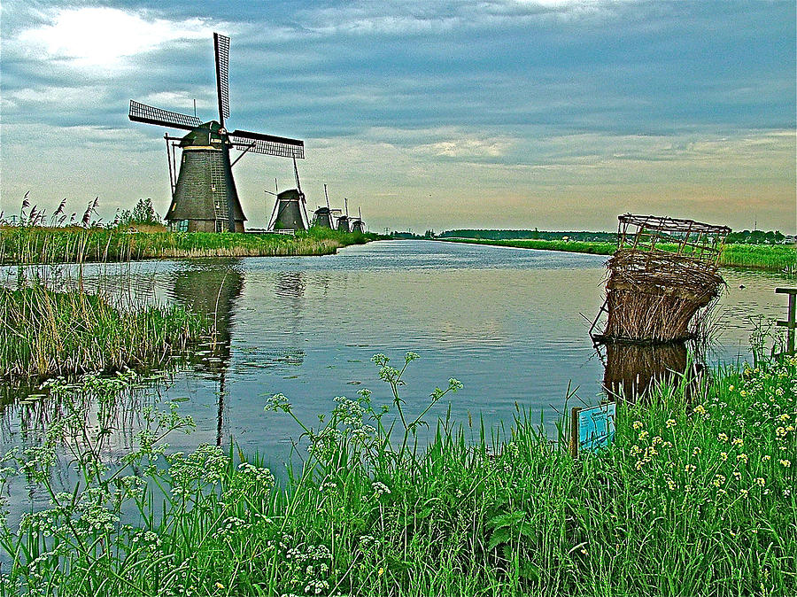 Windmills and Fish Basket at Kinderdijk-Netherlands Photograph by Ruth Hager
