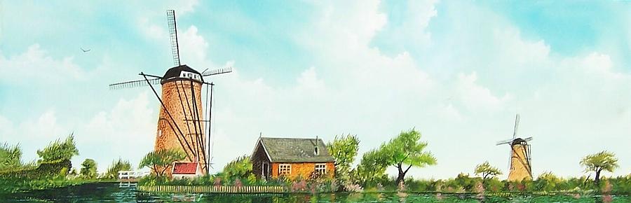 Landscape Painting - Windmills by Don Griffiths