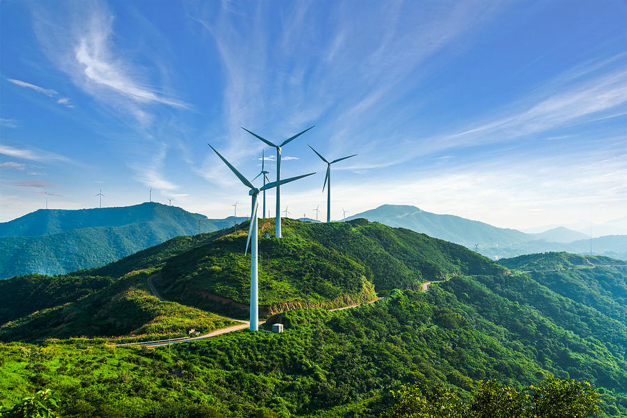Windmills In Zhoushan Photograph by Jia Yu